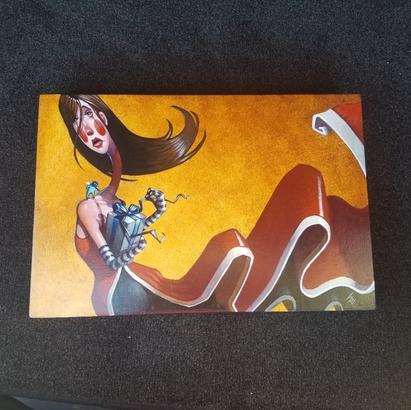 JOSHUA CLAY "The Secrets We Keep", Acrylic on wood original painting 10" x 15" - Picture 3 of 13